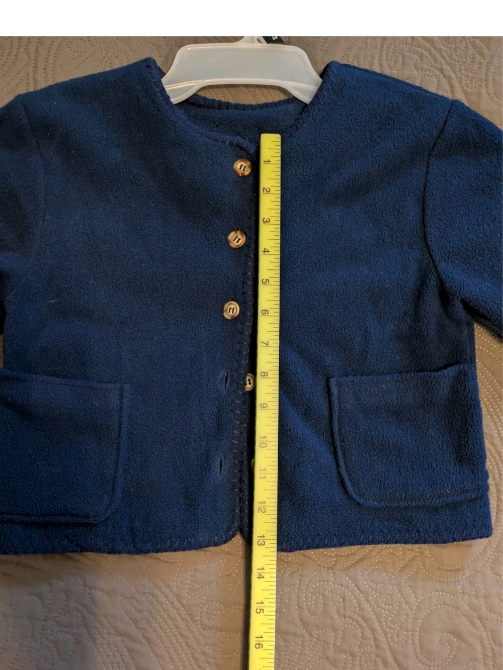 Vintage Clement Youth Girls Size 6 Blue 2 Pocket Button Up Sweater Cardigan - Picture 7 of 7